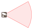 Field of view (direction: 90&deg;, angle: 15&deg;, height: 10m)