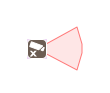 Field of view (direction: 90&deg;, angle: 15&deg;, height: 5m)